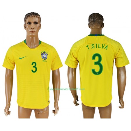 Fußballtrikots Brasilien Thiago Silva 14 WM 2018 Heimtrikotsatz kaufen