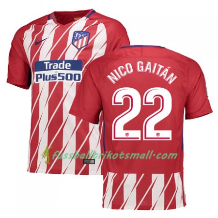 Fußballtrikots Atlético Madrid NICO GAITAN 22 2017-2018 Kurzarm Heimtrikotsatz kaufen