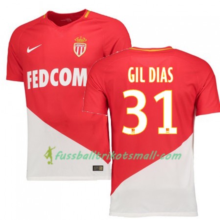 Fußballtrikots AS Monaco GIL DIAS 31 2017-2018 Kurzarm Heimtrikotsatz kaufen
