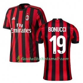 Fußballtrikots AC Mailand BONUCCI 19 2017-2018 Kurzarm Heimtrikotsatz kaufen