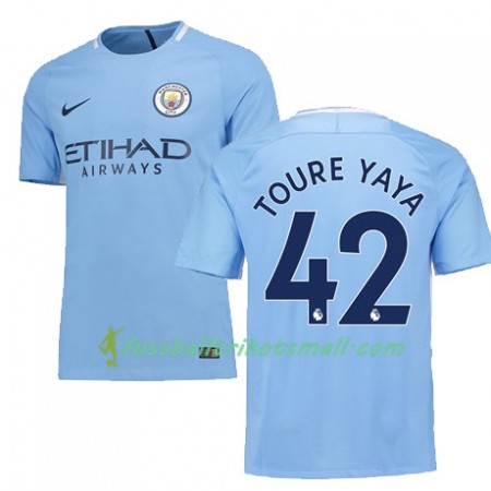 Fußballtrikots Manchester City TOURE YAYA 42 2017-2018 Kurzarm Heimtrikotsatz kaufen