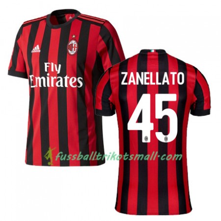 Fußballtrikots AC Mailand ZANELLATO 45 2017-2018 Kurzarm Heimtrikotsatz kaufen
