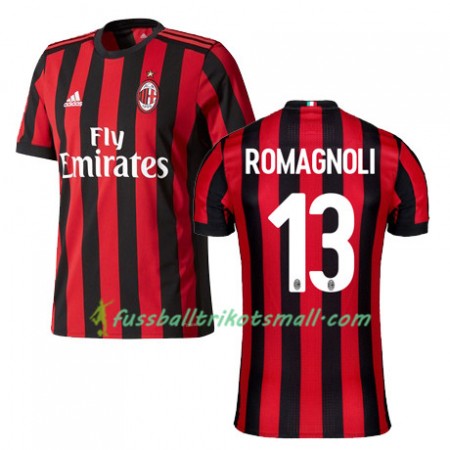 Fußballtrikots AC Mailand AS RomGNOLI 13 2017-2018 Kurzarm Heimtrikotsatz kaufen