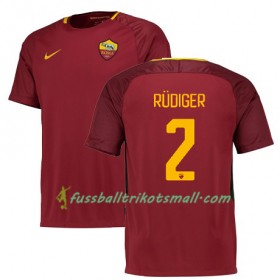 Fußballtrikots AS Rom RUDIGER 2 2017-2018 Kurzarm Heimtrikotsatz kaufen