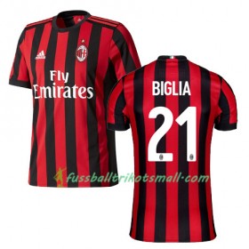 Fußballtrikots AC Mailand BIGLIA 21 2017-2018 Kurzarm Heimtrikotsatz kaufen