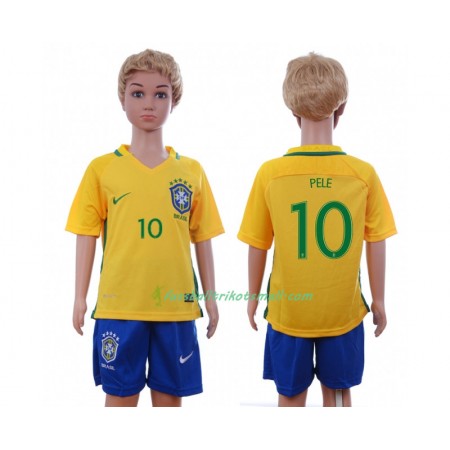 Fußballtrikots Brasilien Pele 10 Kinder 2016 Kurzarm Heimtrikotsatz kaufen