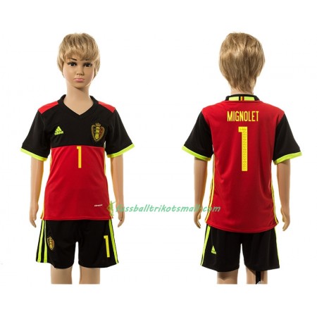 Fußballtrikots Belgien Mignolet 1 Kinder 2016 Kurzarm Heimtrikotsatz kaufen