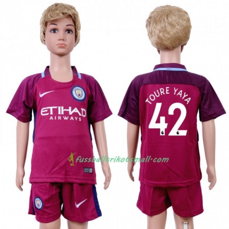 Fußballtrikots Manchester City Yaya Toure 42 Kinder 2017-2018 Kurzarm Auswärts-trikot kaufen