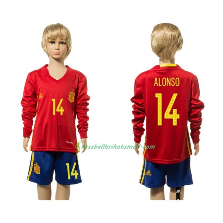 Fußballtrikots Spanien Alonso 14 Kinder 2016 Langarm Heimtrikotsatz kaufen
