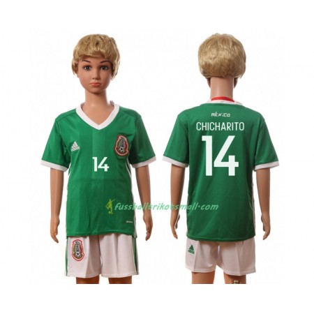 Fußballtrikots Mexiko Chicharito 14 Kinder 2016 Kurzarm Heimtrikotsatz kaufen