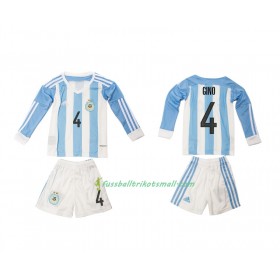 Fußballtrikots Argentinien Gino 4 Kinder 2016 Langarm Heimtrikotsatz kaufen