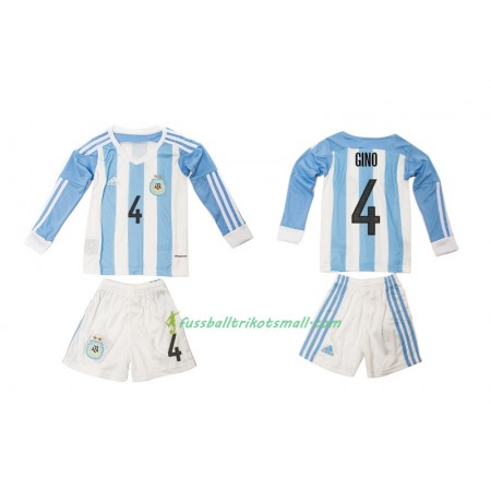 Fußballtrikots Argentinien Gino 4 Kinder 2016 Langarm Heimtrikotsatz kaufen